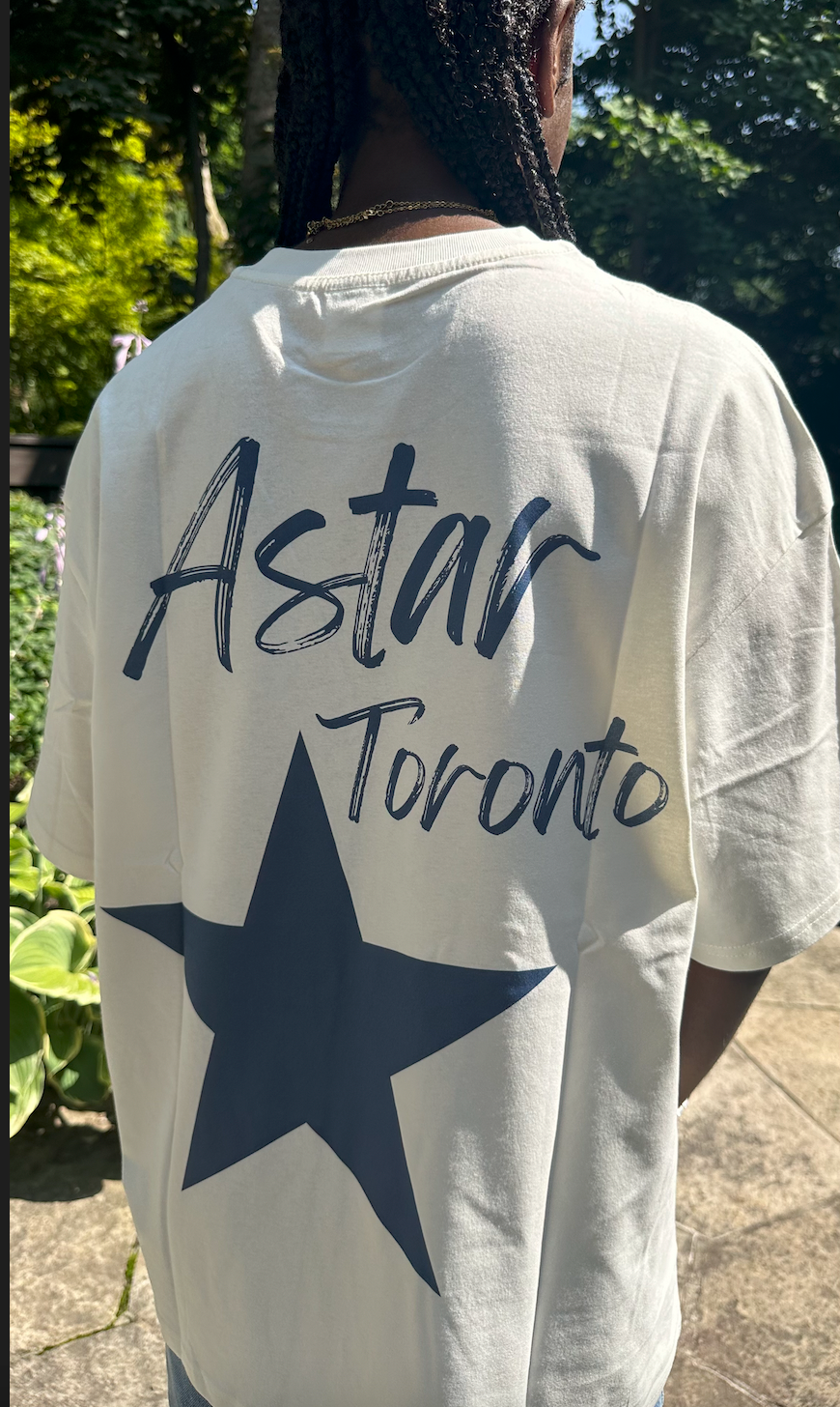 NAVY “ASTAR” T SHIRT + STAR PATCH SHORTS